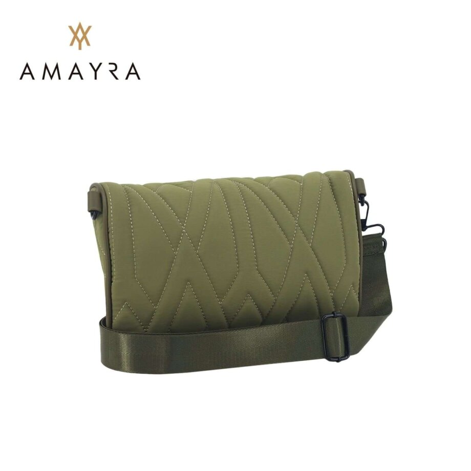 Riñonera Amayra microfibra verde.