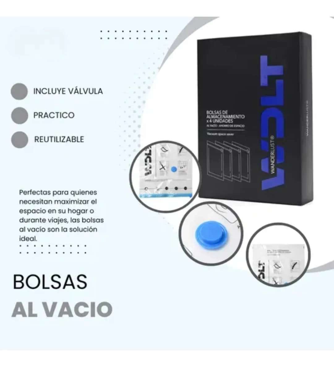 Set de bolsas al vacio Wanderlust para guardar ropa x 4 pcs.
