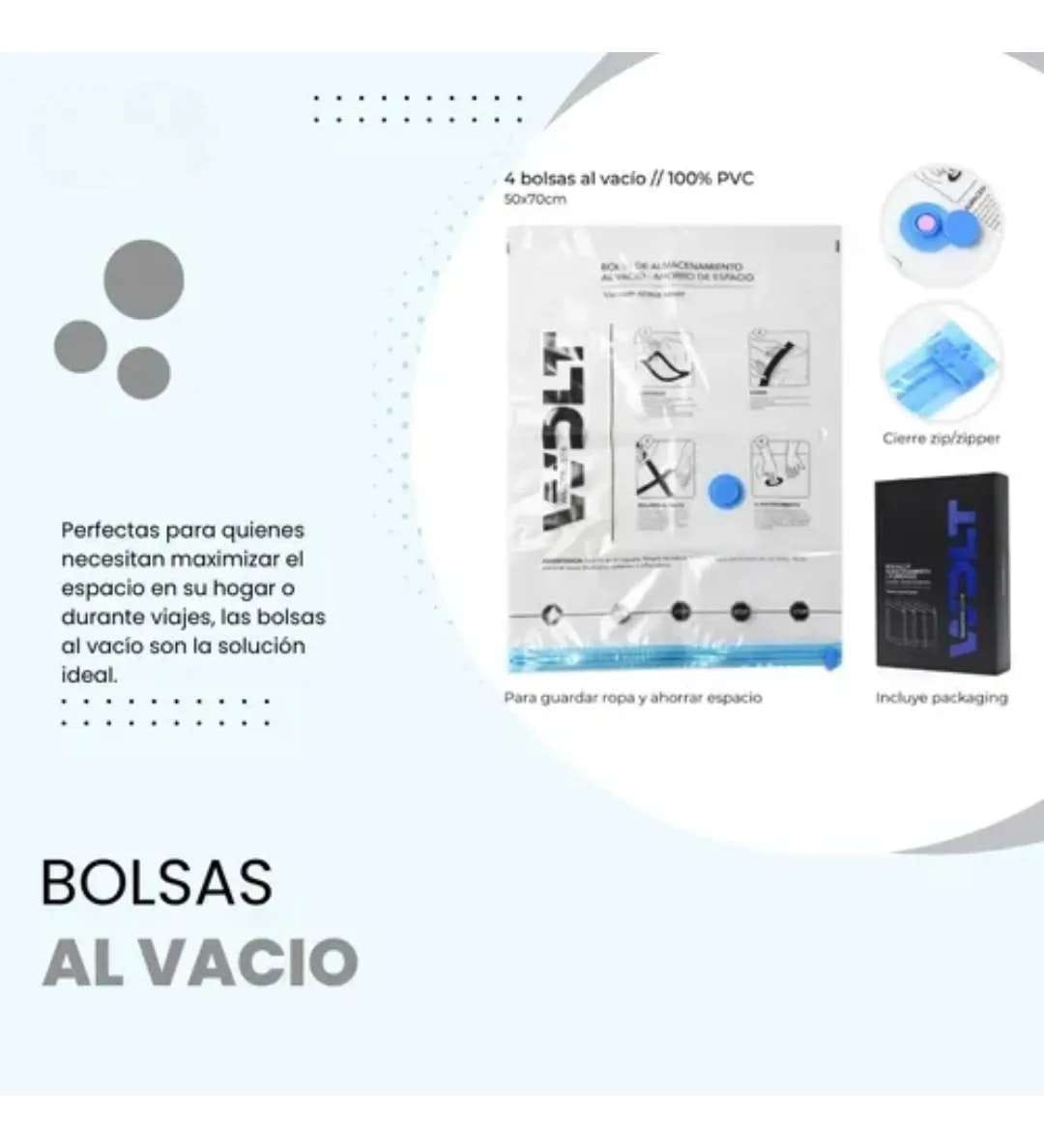Set de bolsas al vacio Wanderlust para guardar ropa x 4 pcs.
