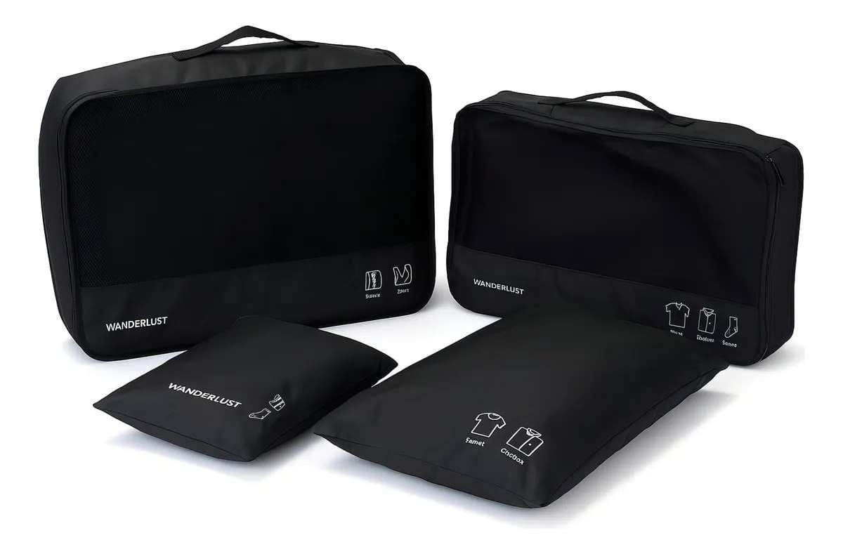 Set organizador de valija Wanderlust x 4 piezas.
