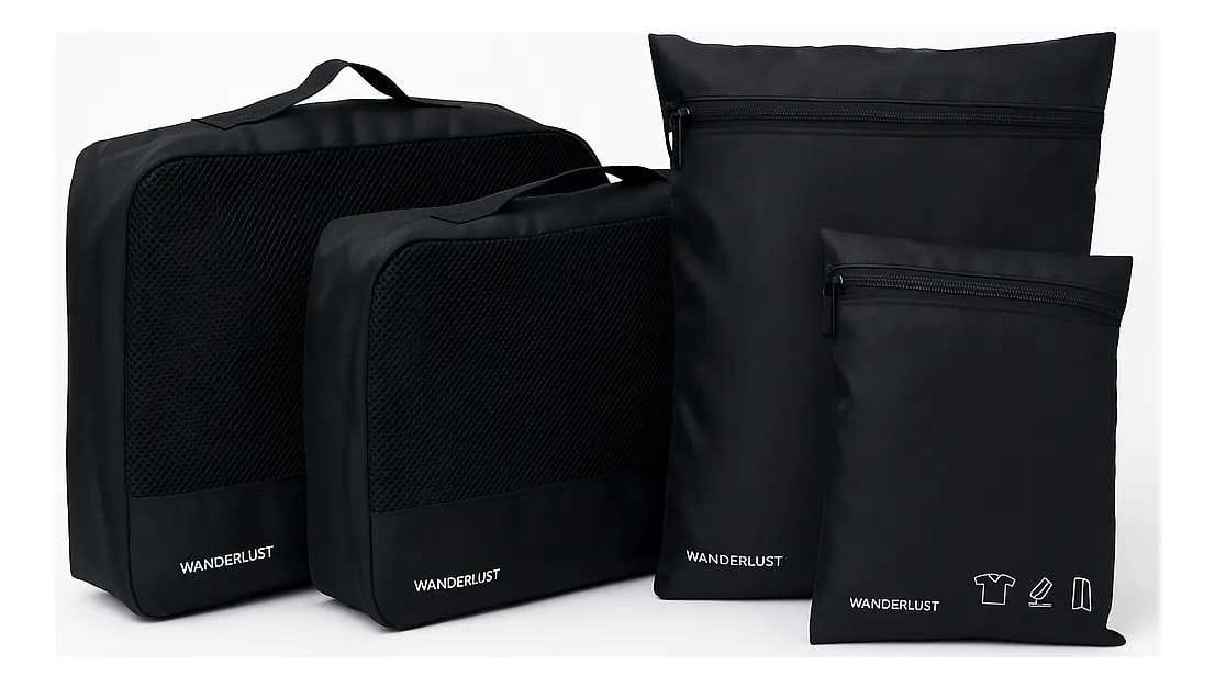 Set organizador de valija Wanderlust x 4 piezas.