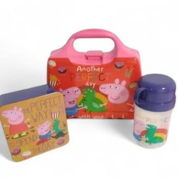 Lunchera + Cantimplora + Caja Sandwich Peppa Pig