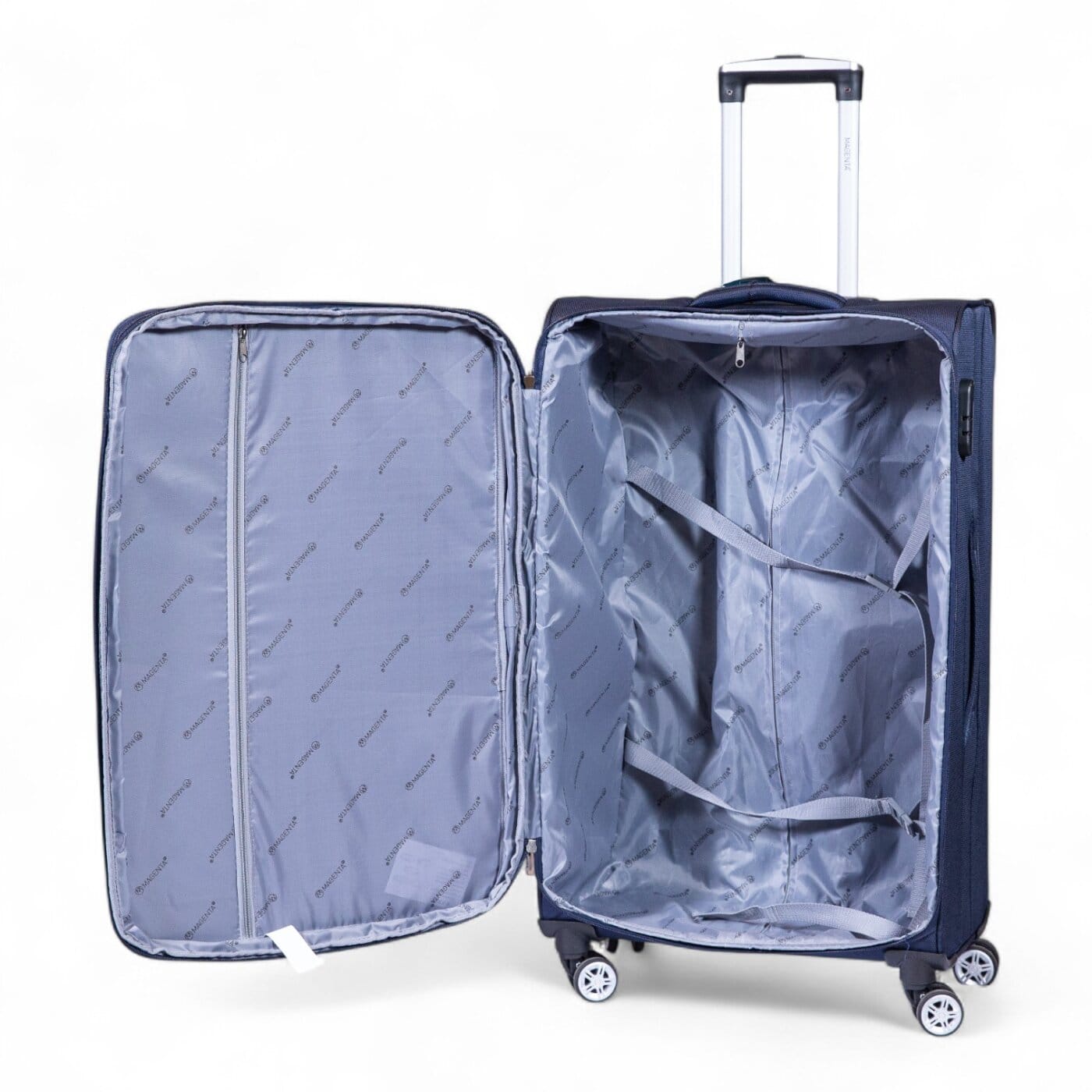 Valija Magenta 24" Tela Tamaño Mediano Azul
