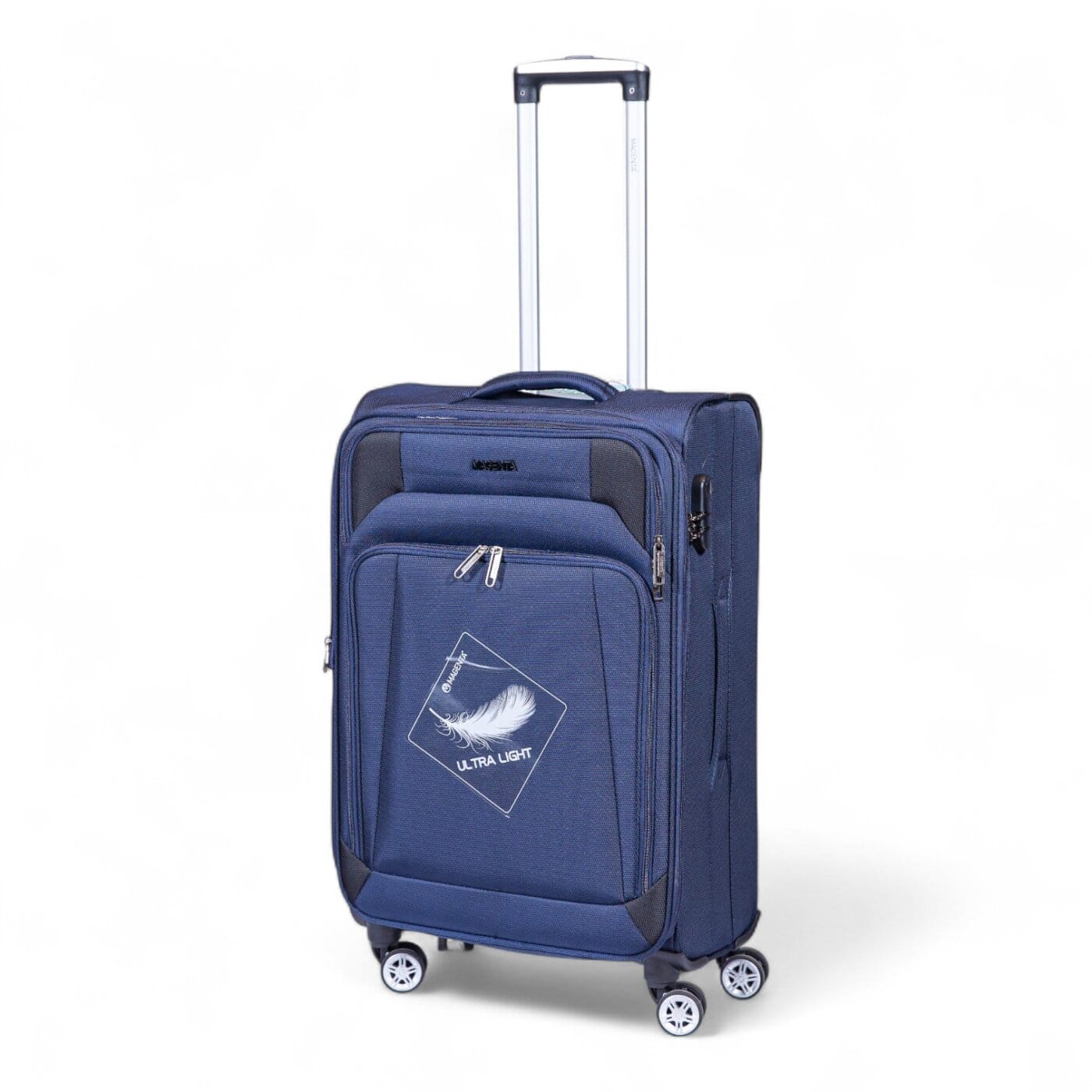 Valija Magenta 24" Tela Tamaño Mediano Azul