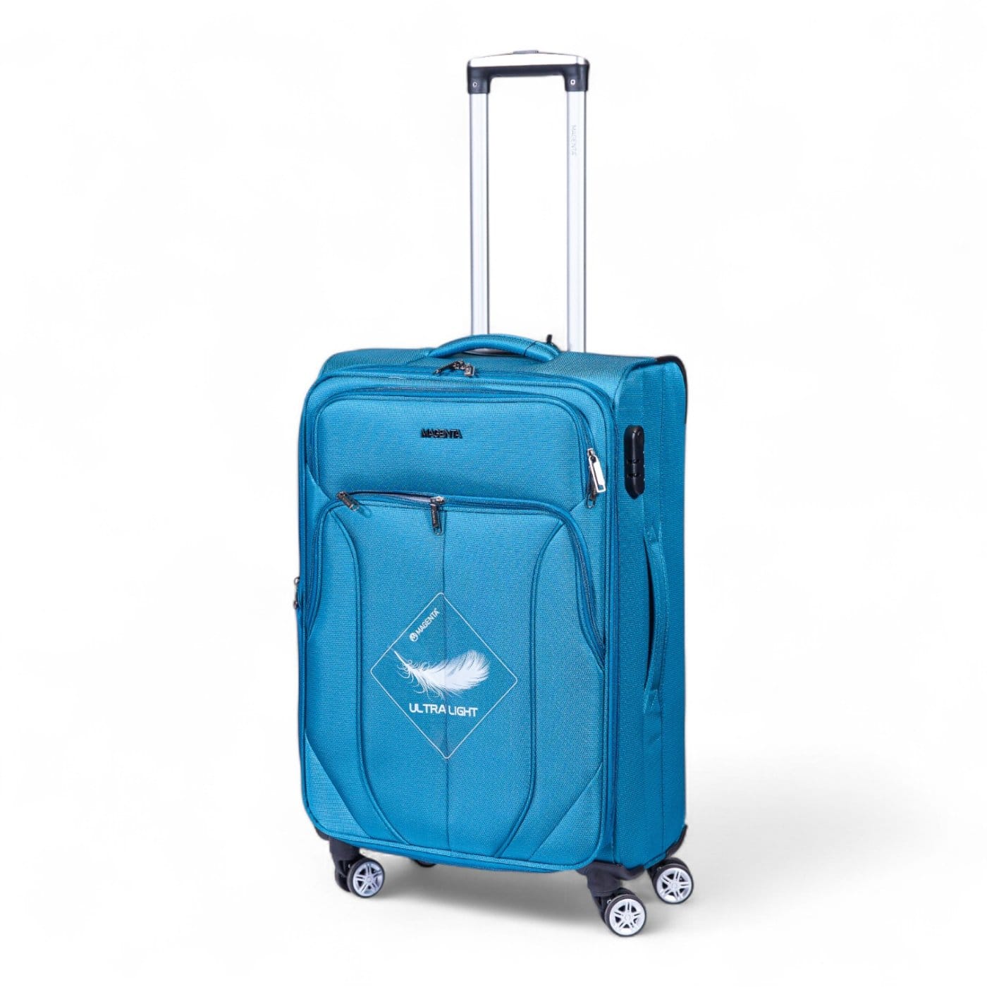 Valija Magenta 24" Tela Tamaño Mediano Turquesa