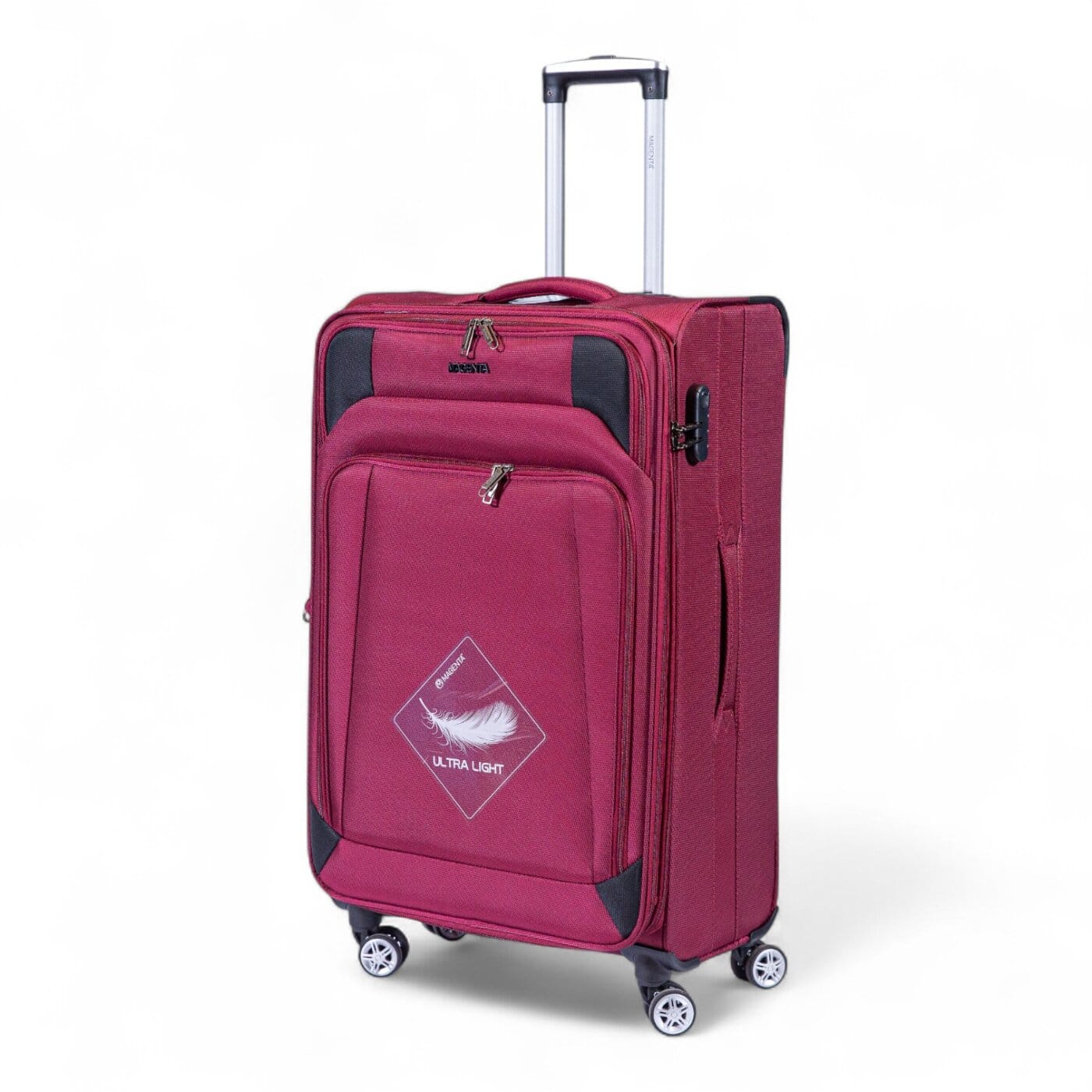Valija Magenta 28" Tela Tamaño Grande Bordó