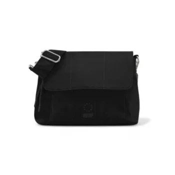 Cartera Amayra bandolera microfibra negra.