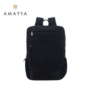 Mochila Amayra  porta notebook negra.