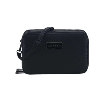 Cartera Bandolera Amayra Negra 3 Divisiones.