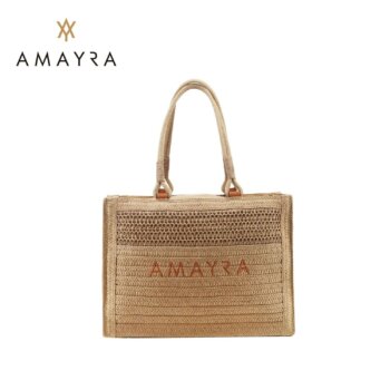 Bolso Playero Tote Amayra de Yute Marrón.