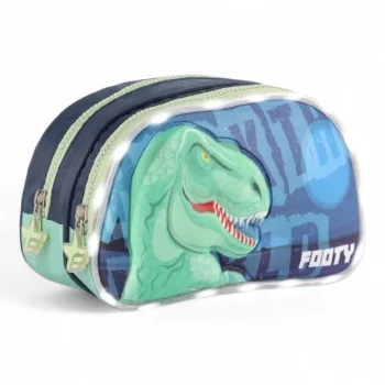 Cartuchera Footy Dino Rex c/Luz 2 Divisiones.