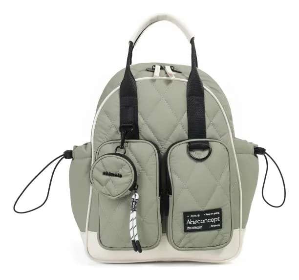 Mochila Chimola Carol verde combinada.