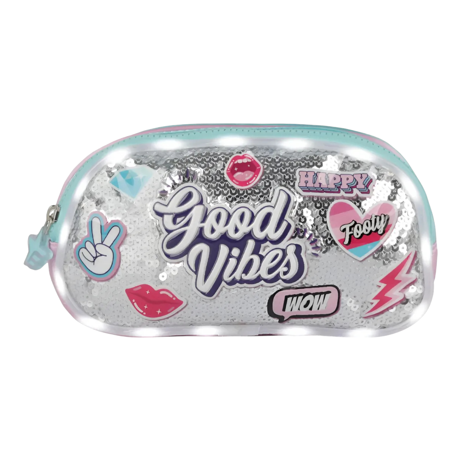 Cartuchera Footy Good Vibes c/Luz 2 Divisiones.