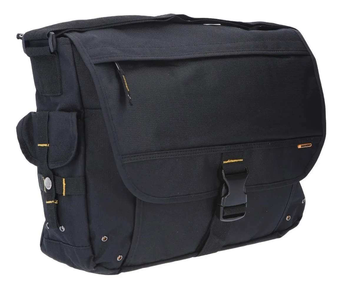 Morral Bag Cherry lona con tapa.