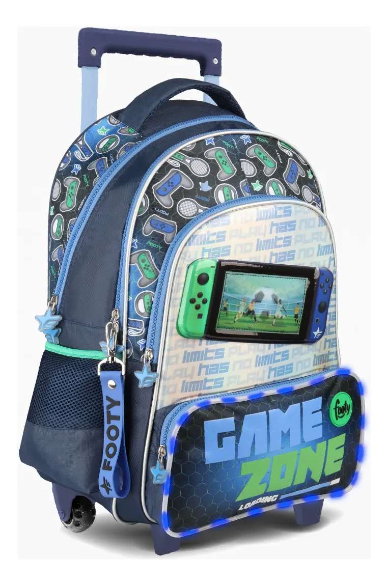 Mochila Footy Joystick Con Carro 18". Tamaño Grande.