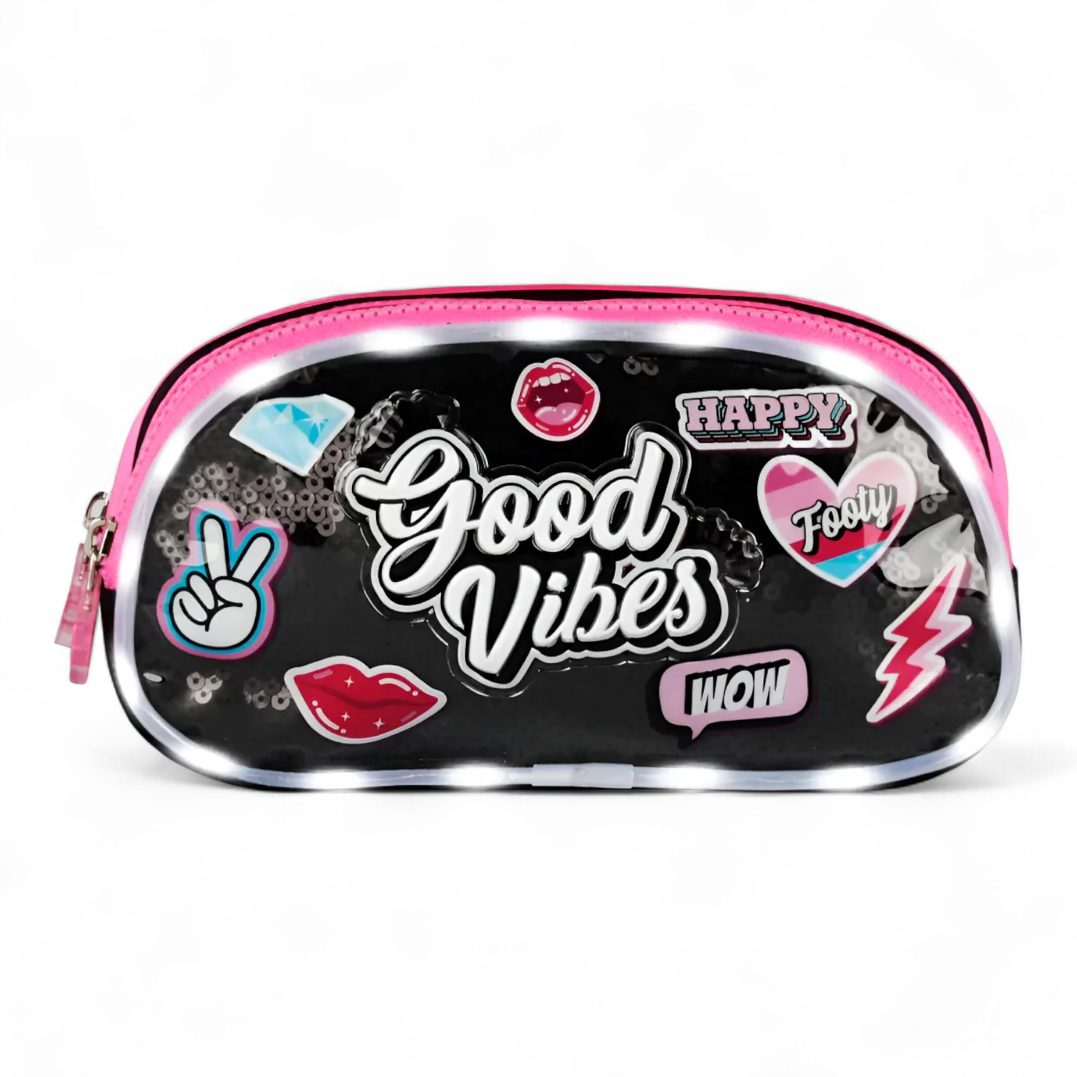 Cartuchera Footy Good Vibes c/Luz 2 Divisiones.