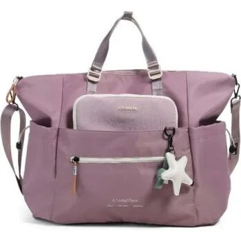 Bolso maternal Chimola Olivia microfibra rosa.