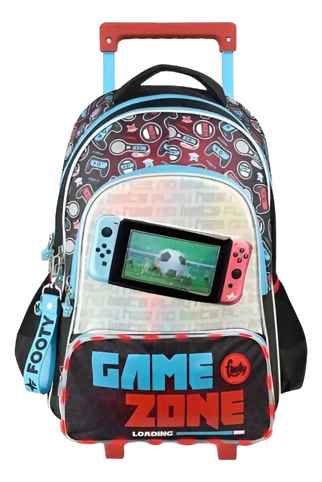 Mochila Footy Joystick Con Carro 18". Tamaño Grande.