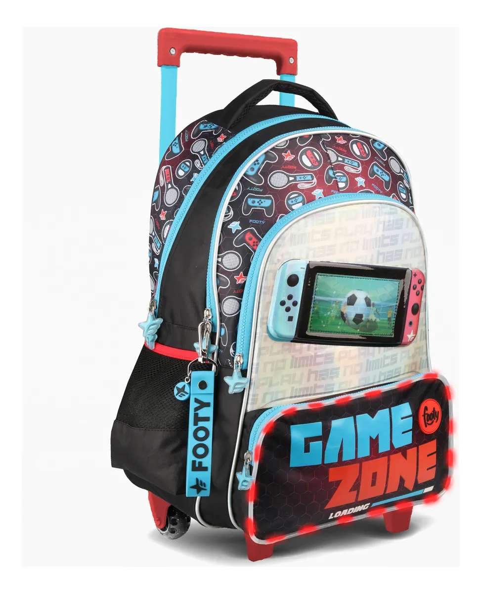 Mochila Footy Joystick Con Carro 18". Tamaño Grande.