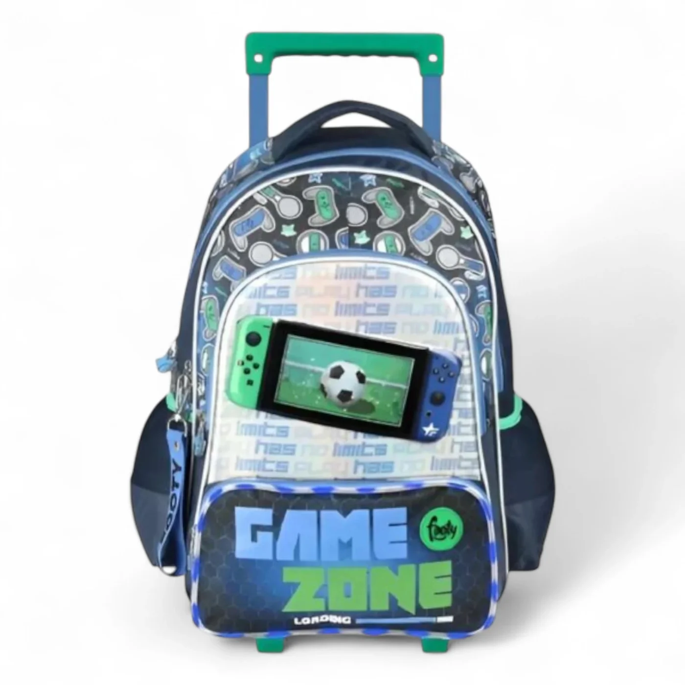 Mochila Footy Joystick Con Carro 18". Tamaño Grande.