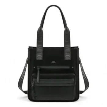 Cartera Las Oreiro Tote Microfibra negra.