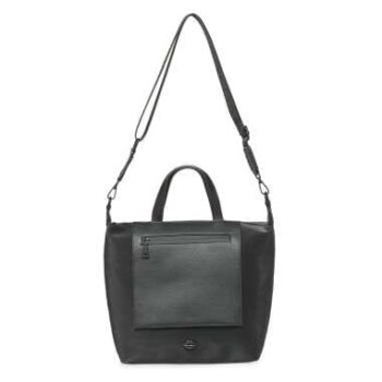 Cartera Las Oreiro Microfibra Negra.