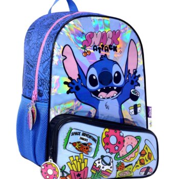 Mochila Stitch Linea Snack 16". Tamaño Grande.