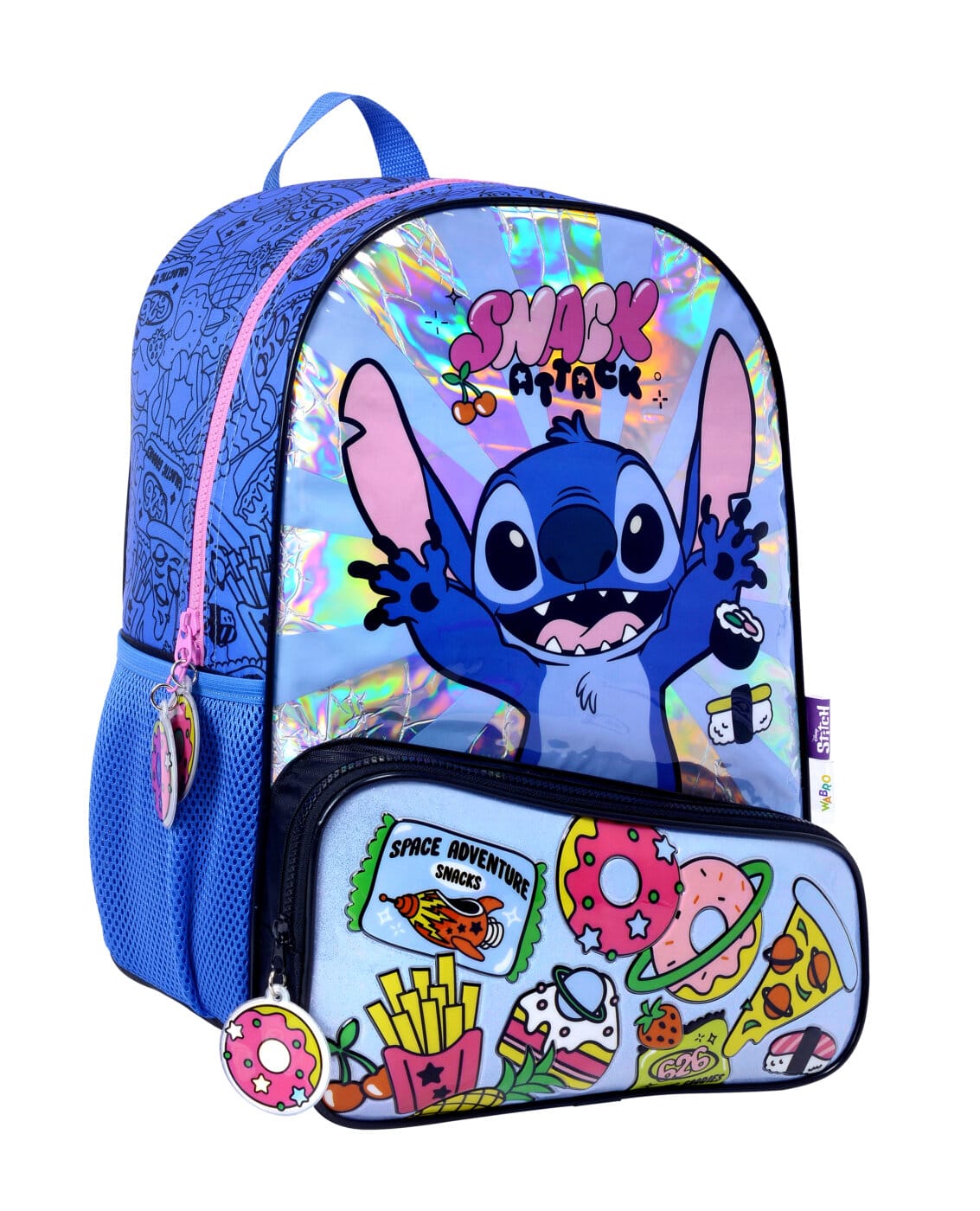 Mochila Stitch Linea Snack 16". Tamaño Grande.