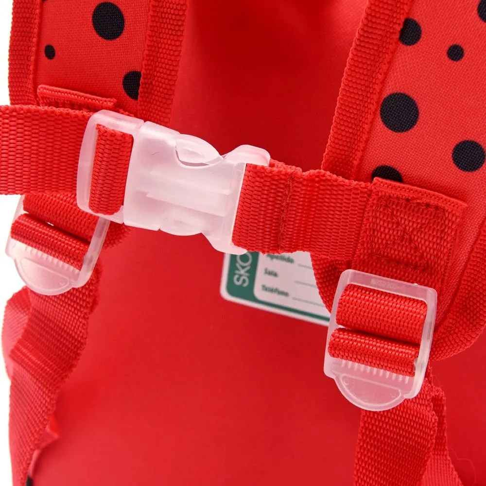 Mochila Skora Mariquita Termoformada 12" P/ Jardín Con Luz.