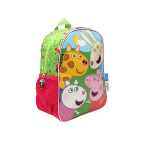 Mochila Peppa Pig Con Amigos 12". Ideal Para Jardín