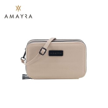 Cartera Bandolera Amayra Camel 3 Divisiones.