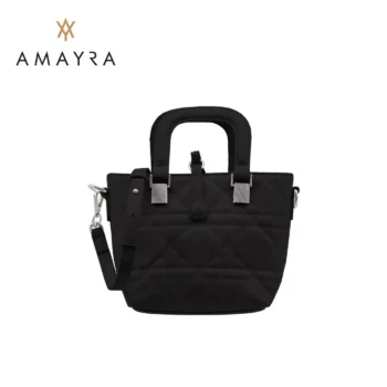 Cartera Amayra Bandolera Pequeña Negra c/ Manijas.