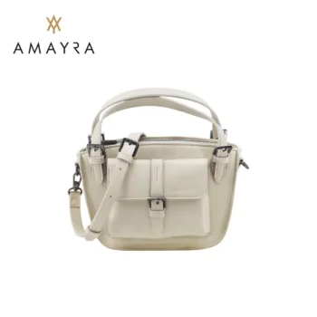 Cartera Amayra Bandolera Pequeña Eco Cuero crema.
