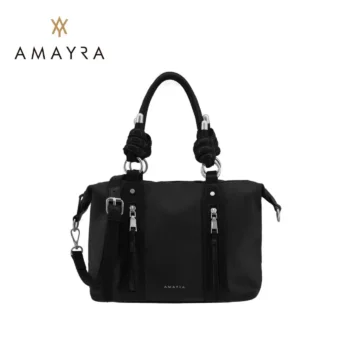 Cartera Amayra Pu Calidad Premium Negra.
