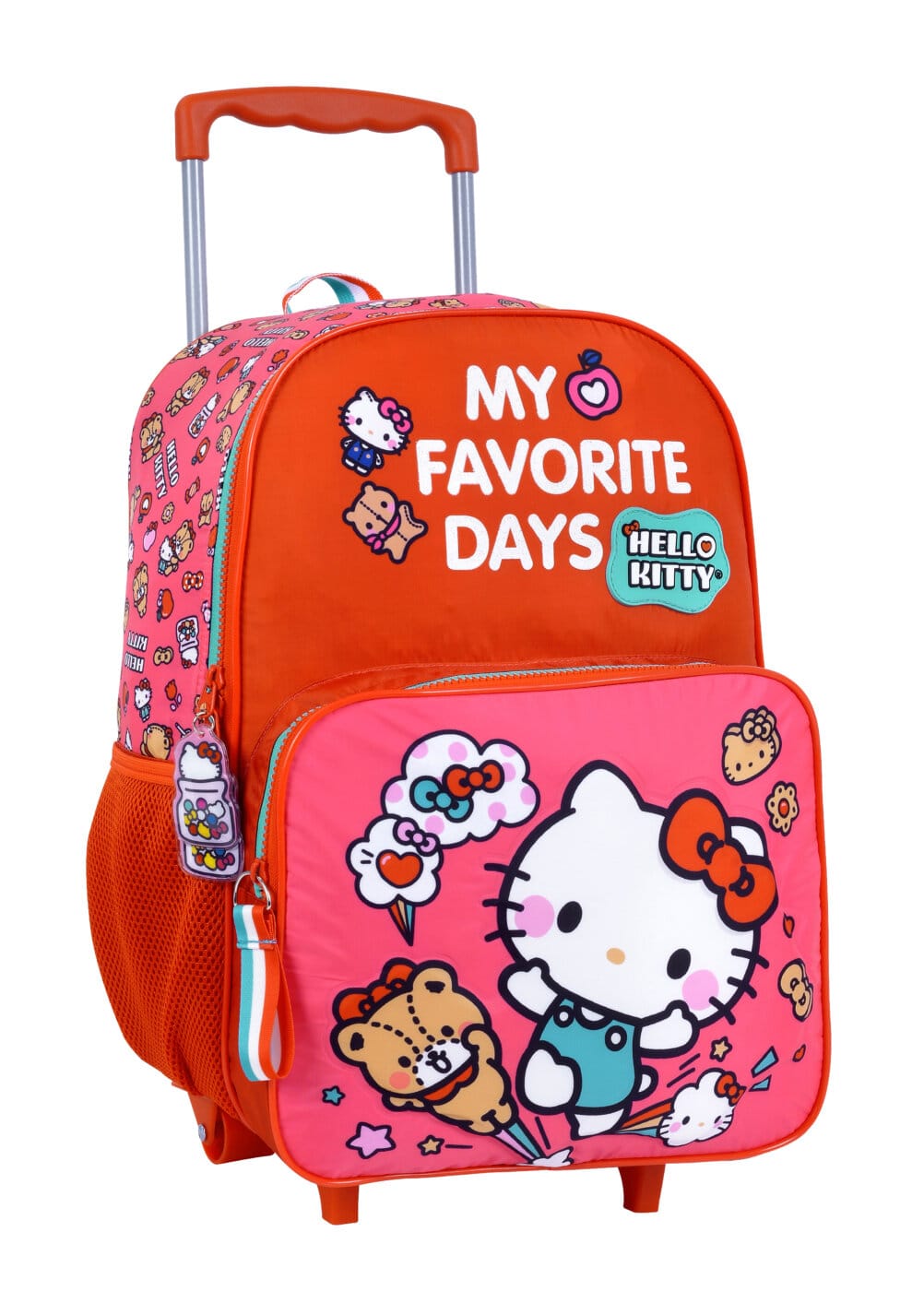 Mochila Hello Kitty Dias Favoritos Con Carro16" .Tamaño Grande.