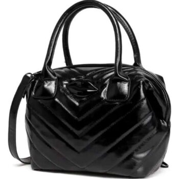 Cartera Las Oreiro Love Eco Cuero Negra.