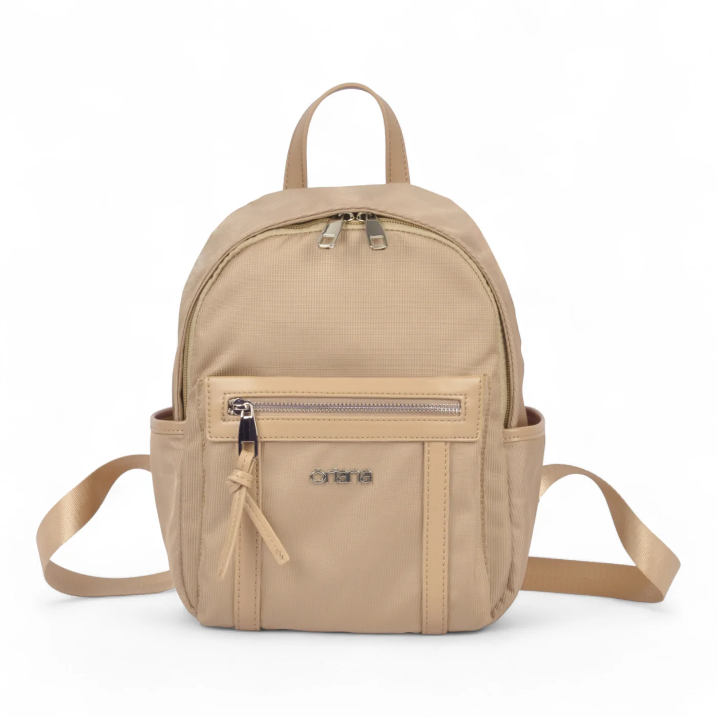 Mochila Oriana de Vestir Microfibra Premium Beige.