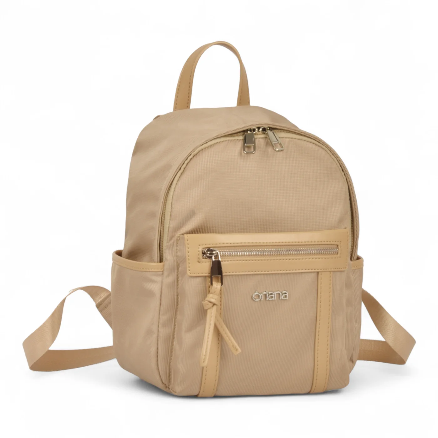 Mochila Oriana de Vestir Microfibra Premium Beige.