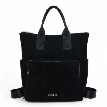 Mochila Oriana Pu Calidad Premium Negra.