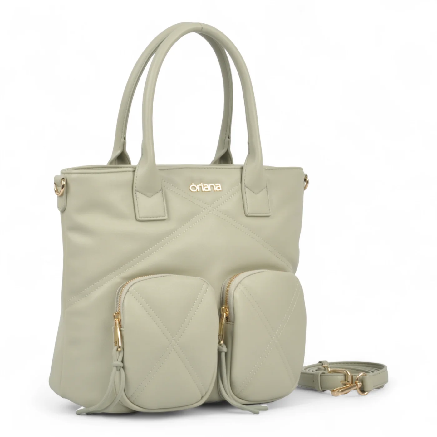 Cartera Oriana Calidad Premium Color Gris.