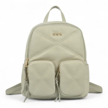 Mochila Oriana Pu Calidad Premium Gris.