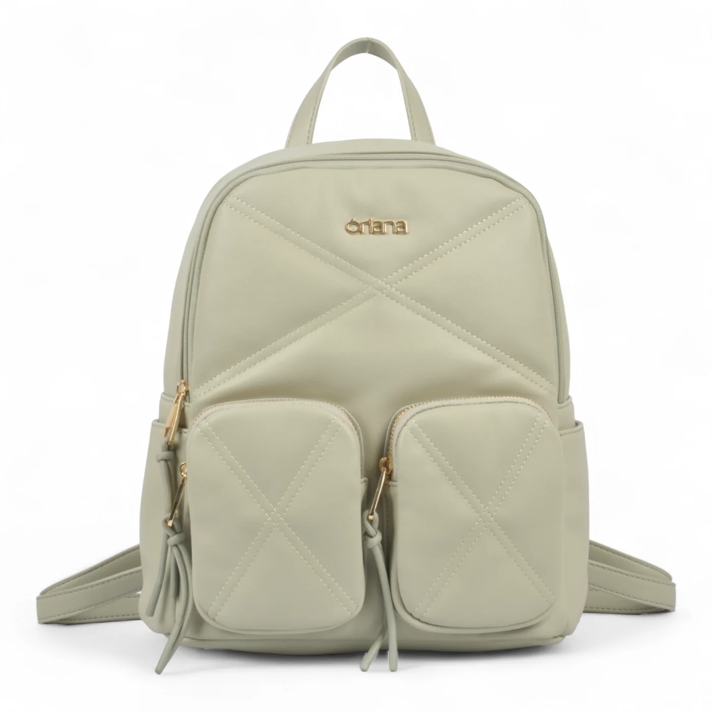 Mochila Oriana Pu Calidad Premium Gris.