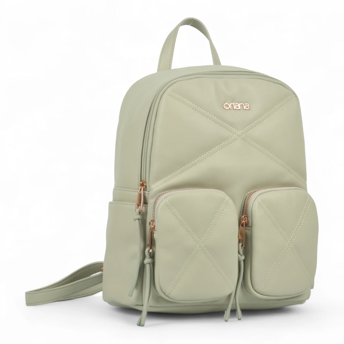 Mochila Oriana Pu Calidad Premium Gris.