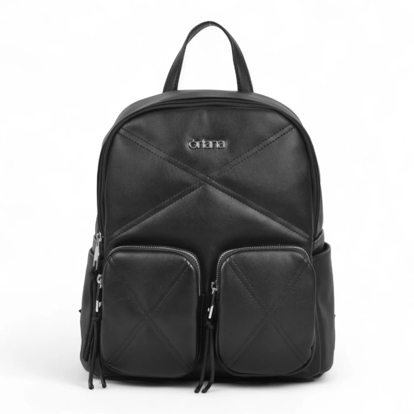 Mochila Oriana Pu Calidad Premium Negra.