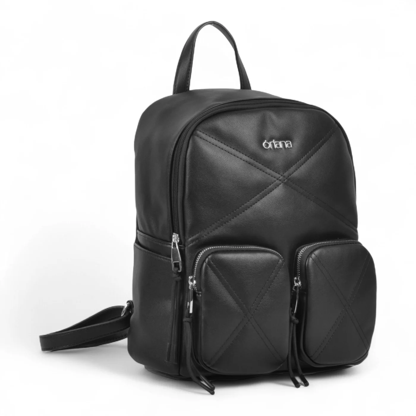 Mochila Oriana Pu Calidad Premium Negra.