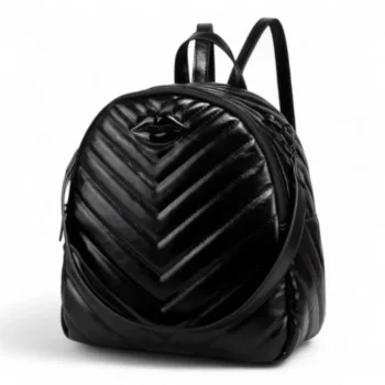 Mochila Las Oreiro Love Eco Cuero negra.