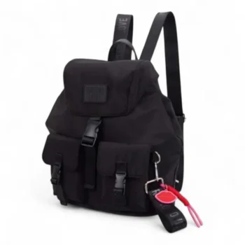 Mochila Las Oreiro Love Microfibra Negra.