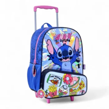 Mochila Stitch Linea Snack C/Carro 16". Tamaño Grande.