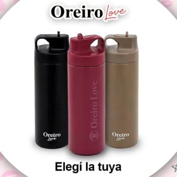 Botella Térmica Las Oreiro Love Acero Inoxidable.