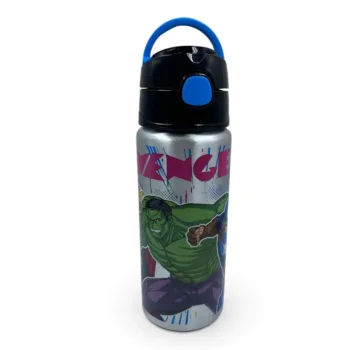 Botella Avengers Aluminio 600ml Tapa con Botón